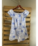 Vineyard Vines Painted Patchwork Ruffle Off The Shoulder Romper Size S B... - $14.85