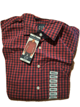 NWT $49 Gap Mens Long Sleeves Poplin Button Up Stretch Plaid Shirt Size S Small - £14.75 GBP
