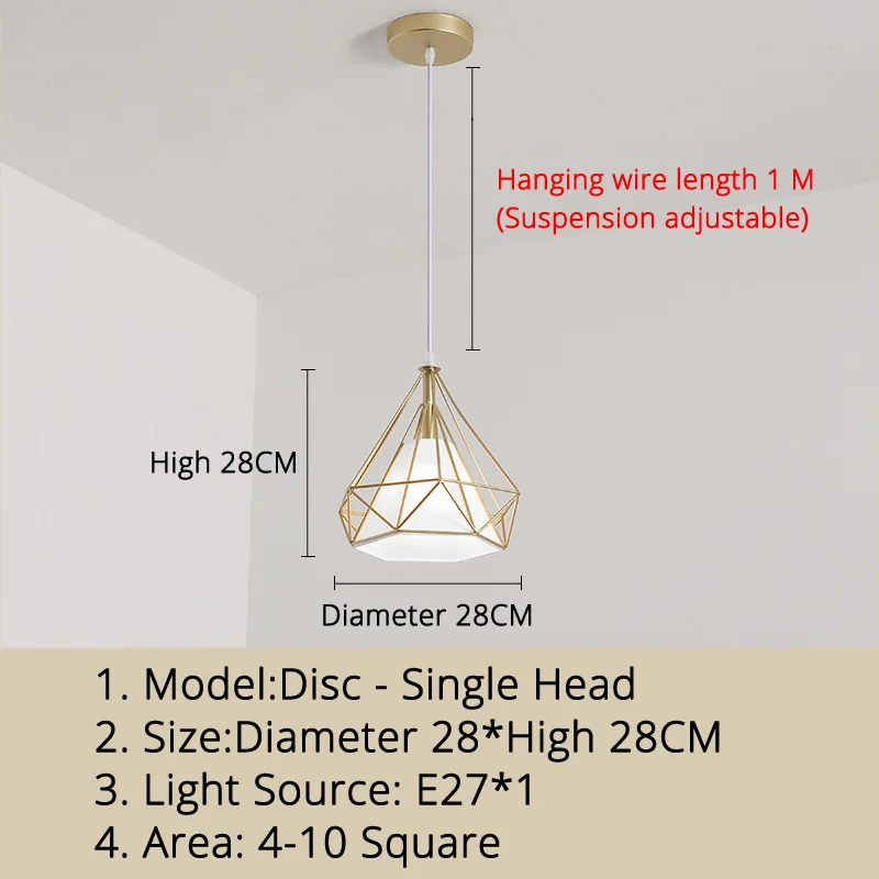  pendant lights three-head restaurant pendant light dining room lamp shop front  - £202.88 GBP