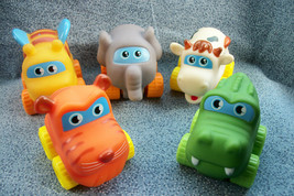 Lot Of 5 Play Right Baby Wheels Animal Vehicle Squeezable &amp; Soft Made In China - £4.69 GBP