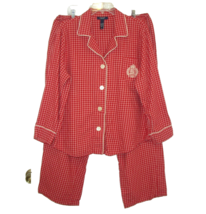 Chaps by Ralph Lauren XL Pajama Set Cotton Flannel Red Long Sleeve Pants... - £11.18 GBP