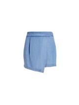 $198 Womens NWT W Worth New York Deim Skort Shorts Skirt 8 Blue Light Wr... - $196.02