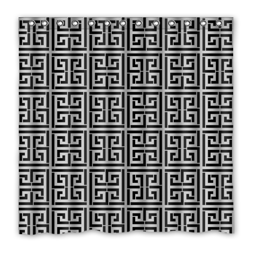 New!!! A Greek key Pattern Custom Waterproof Polyester Shower Curtain 4 Size Item image 12