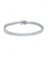 6.15Ct Marquise Cut Diamond 7&quot; Tennis Bracelet In 14K White Gold Finish - £215.10 GBP