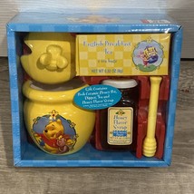 NEW Winnie Pooh&#39;s Hunny Pot Gift Set Ceramic Honey Pot Flavor Syrup, Tea... - $26.64