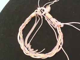 Gold Pink Multi String Bracelet - $188.49 MXN
