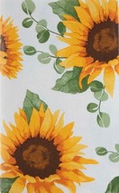 Peva Flannel Back Printed Tablecloth 52&quot; x 70&quot; Oblong, SUNFLOWERS, HL - £11.68 GBP