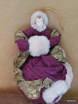 Large Ornament Victorian Angel in Burgundy with Muff 8&quot; - $17.82