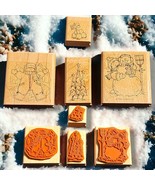 Stampin Up Snow Angel Snow Family Wood Mounted Rubber Stamps  4 Stamps W... - £6.78 GBP
