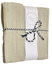 Emporia Cloth Napkin Set (4) 20&quot; x 20&quot; Piper Oatmeal Farmhouse Embroidered - £14.24 GBP