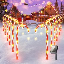 24Pack Solar Candy Cane Lights Outdoor Pathway Christmas Decorations Wat... - £66.04 GBP