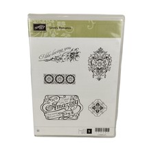 Stampin Up Lovely Romance 5 Piece Unmounted Retired Cling Stamp Set - $13.96