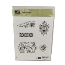 Stampin Up Lovely Romance 5 Piece Unmounted Retired Cling Stamp Set - £10.66 GBP