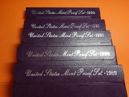 Lot of 5 US Mint Proof Sets 1989-1990-1991-1992-1993      20140024 - £48.24 GBP