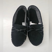 Cat &amp; Jack Target black moccasins slippers kids size 3 new with tags - $10.40