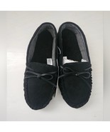Cat &amp; Jack Target black moccasins slippers kids size 3 new with tags - £7.77 GBP