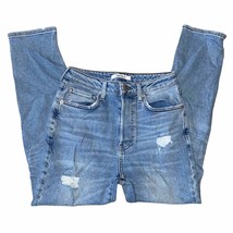 Forever 21 Button Fly High Waist Distressed light wash jeans size 26 L-14&quot; W 14&quot; - £17.78 GBP