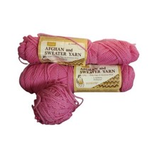 Vintage Sears and Roebuck Afghan and Sweater Yarn 50- Rose 3 Partial Skins - £10.37 GBP