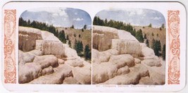 Stereo View Card Stereograph Cleopatra Terrace Yellowstone Park - £3.98 GBP