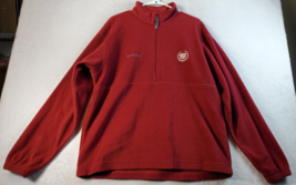 Columbia Sweatshirt Mens Size Large Red 100% Polyester Long Sleeve Logo 1/4 Zip - £12.30 GBP