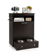 Pet Feeder Station with Stainless Steel Bowl-Coffee - Color: Coffee - $278.31 CAD