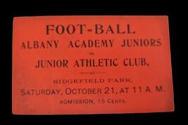 Antique Football Ticket Albany Academy Juniors v Junior Athletic Club NY... - $29.99