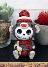 Ebros Furrybones Sock Munky Figurine in Stuffed Sock Monkey Costume 3 In... - €12,96 EUR