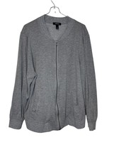 Torrid Women Jacket Bomber Full-Zip Stretch Long Sleeve V-Neck Pocket Gray Sz. 1 - $29.69