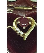 Estate Vintage  14k  Yellow Gold Ring: .70ctw Ruby &amp; Diamonds - £448.35 GBP