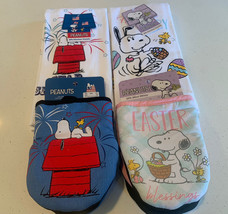 8 Pc Peanuts Snoopy Easter &amp; 4th Of July Kitchen Towel Oven Mitt Bundle - £36.75 GBP