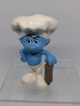 2011 Baker Smurf &amp; Rolling Pin 3&quot; McDonald&#39;s Movie Action Figure #4 Smurfs - £4.46 GBP