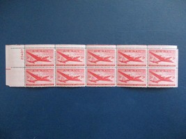 1946 DC-4 Skymaster 5 Cents U.S. Air Mail Postage Stamps - Strip Of 10 - £5.60 GBP
