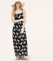 NWT Ann Taylor LOFT Summer Leaf Knit Maxi Beach Long Relax Black Dress Size S/M - £55.30 GBP