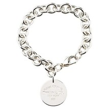 Tiffany & Co. Sterling Silver Round "Return To" Tag Charm Bracelet 7.5" - $321.75