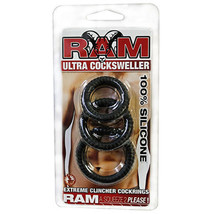 Ram Ultra Silicone Cocksweller 3 Cock Rings (Black) - £15.74 GBP