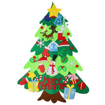 DIY Felt Christmas Tree Set 32 pcs Detachable Ornaments Kids Wall Hanging Gift - £17.54 GBP