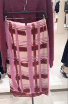 Zara Bnwt 2024. Pink Burgundy High Waist Check Print Skirt. 9339/082 - $65.40