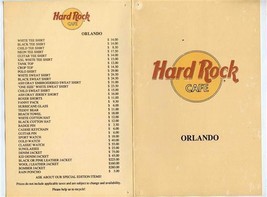  Hard Rock Café Orlando Menu  - £12.41 GBP