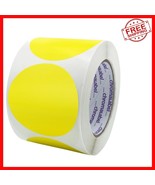 500 High-Visibility 3-Inch Yellow Circle Sticker Labels with Permanent A... - $60.59 CAD