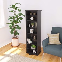 Two-Sided Spinning Tower Storage Cabinet, Black - £123.77 GBP