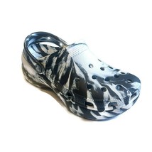 Crocs Classic Platform Marbled Slip On Clogs Womens Size 5 Sandals Black White - £42.69 GBP