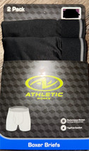 Athletic Works ~ 2-Pair Mens Boxer Briefs Underwear Performance Black ~ 2XL - $10.88