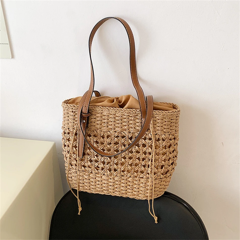 Trendy Straw Weave Bag for Women 2022 Summer  Designer Female Handbags   Bag Fas - £62.66 GBP