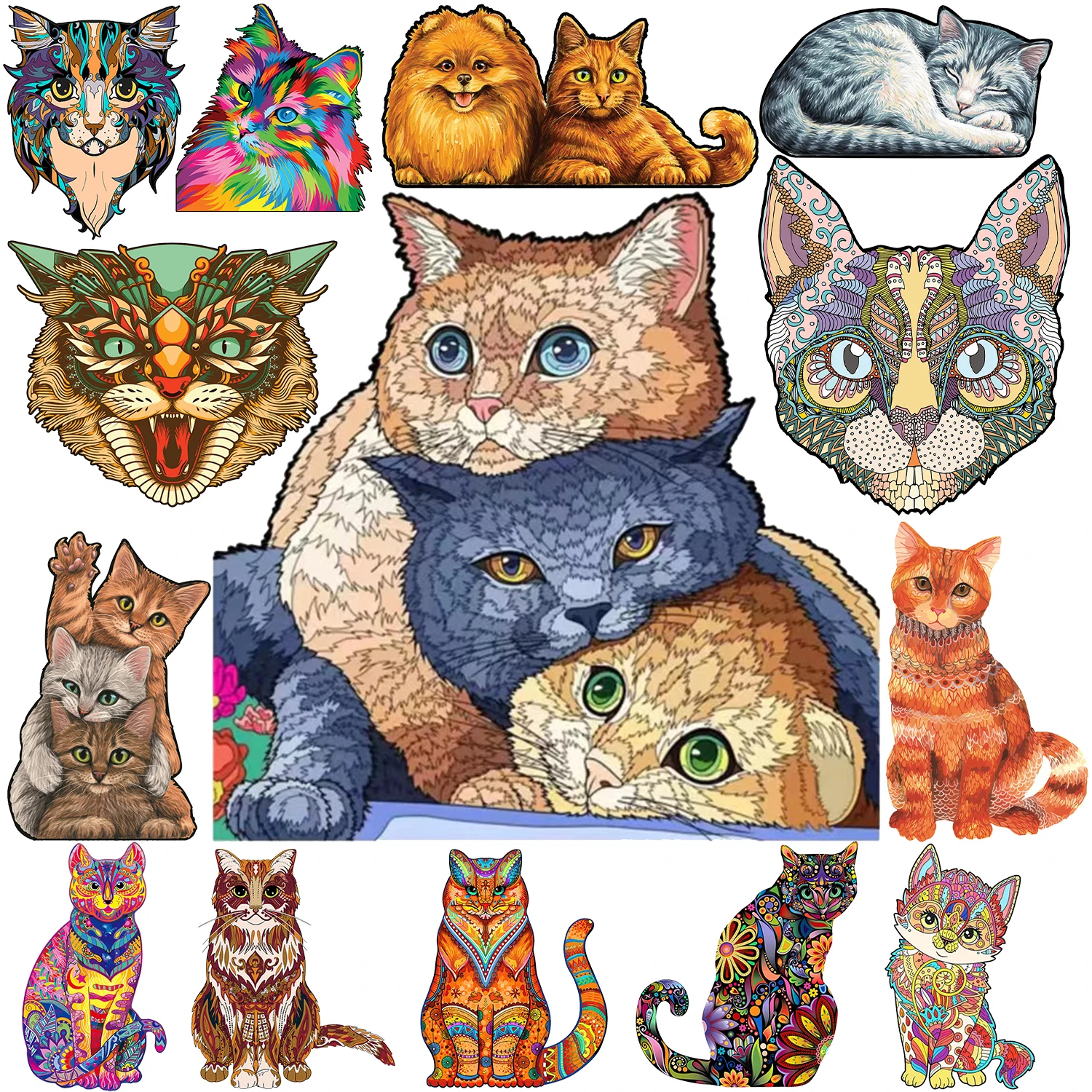 E cats animals shape kids puzzle educational toys diy crafts gift intellectual exercise thumb200