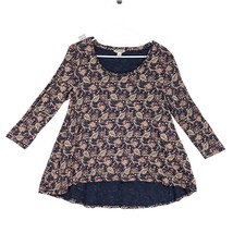 Lucky Brand Women&#39;s S Floral Top, High-Low Hem, 3/4 Sleeve Country Acade... - $20.00