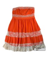 GB Juniors Size 13 Peach Strapless Mini Dress with Lace - £10.61 GBP