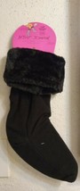 Betsey Johnson Cozy Boot Liner Socks Calf Height Sz S/M Women&#39;s NWT Black - £14.91 GBP