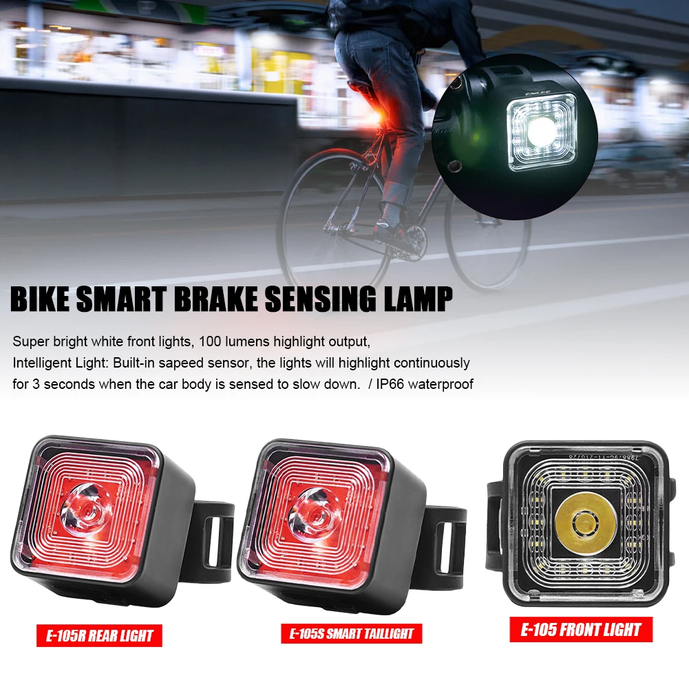 High Visibility Bike Lights Smart Brake Sensing Rear Lamp 5 Gears USB Charge - £9.67 GBP+