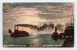 Steam Ships Along Waterfront Sunrise San Francisco CA 1909 DB Postcard D18 - £16.27 GBP
