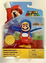 New Jakks 40824 World Of Nintendo 4-Inch Penguin Mario With Coin Mini-Figure - £16.44 GBP